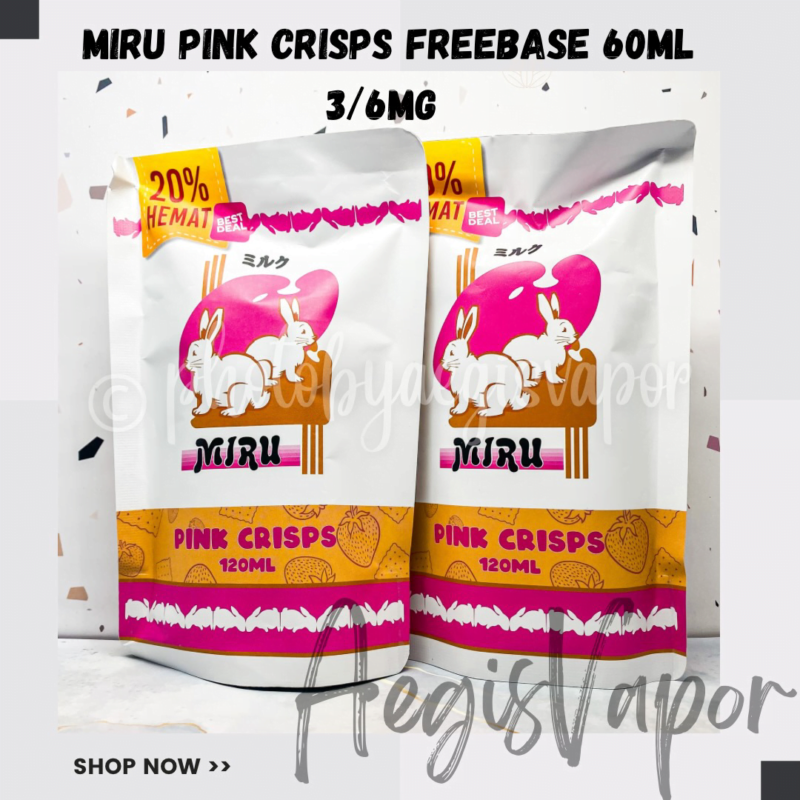 MIRU PINK CRISPS STRAWBERRY 60ML FREEBASE