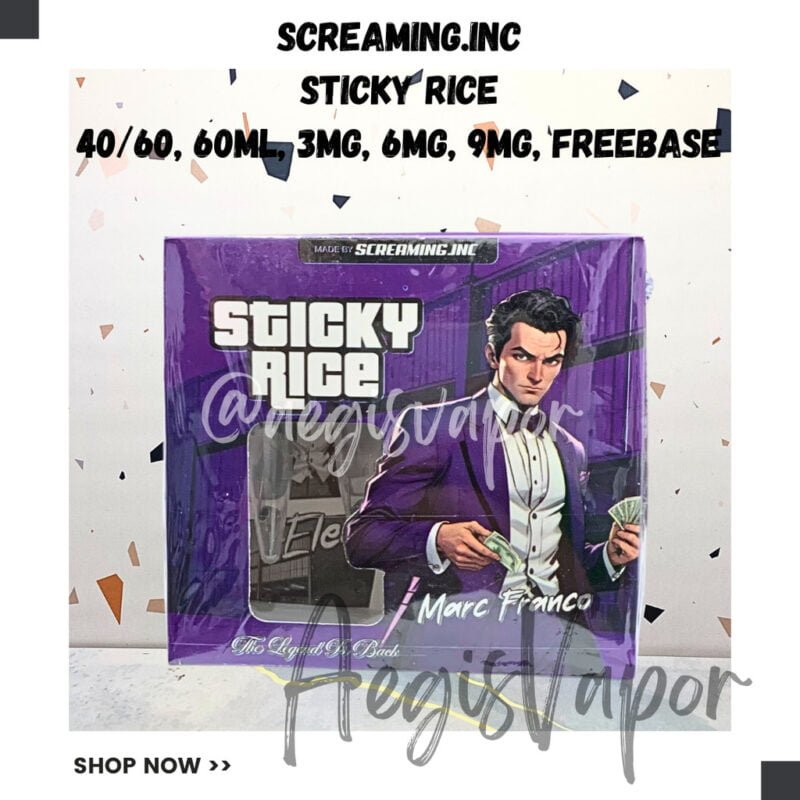 SCREAMING INC STICKY RICE 60ML FREEBASE [ BONUS COIL ]