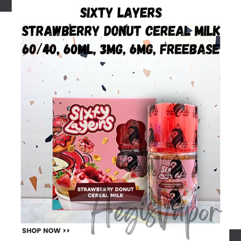 Sixty Layers Strawberry Donut Cereal Milk 60ml Freebase