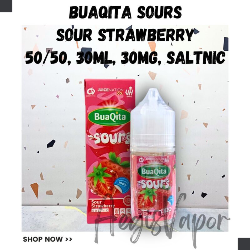 Buaqita Sours Strawberry 30ml 30mg Saltnic
