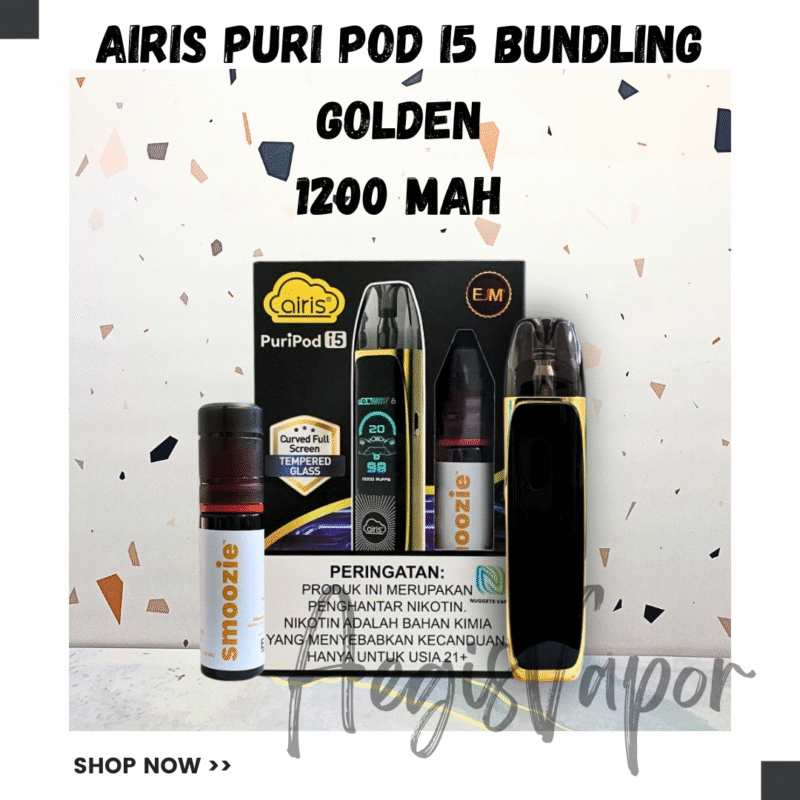Airis PuriPod i5 1200 Mah Bundling 15ml Pod Kit